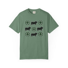Load image into Gallery viewer, 4-H Mom Shirt | 4h Gift | 4h Gift Ideas | 4-H Tshirt | Livestock Shirt | Show Pig Shirt | Pig and Clover Pattern T-Shirt | Farm Animal Tee