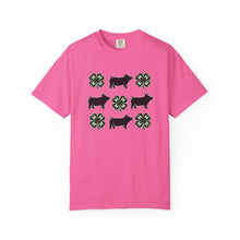 Load image into Gallery viewer, 4-H Mom Shirt | 4h Gift | 4h Gift Ideas | 4-H Tshirt | Livestock Shirt | Show Pig Shirt | Pig and Clover Pattern T-Shirt | Farm Animal Tee