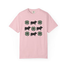 Load image into Gallery viewer, 4-H Mom Shirt | 4h Gift | 4h Gift Ideas | 4-H Tshirt | Livestock Shirt | Show Pig Shirt | Pig and Clover Pattern T-Shirt | Farm Animal Tee