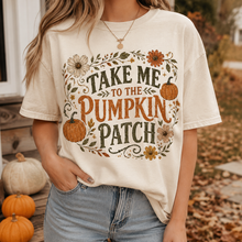 Load image into Gallery viewer, Take Me to the Pumpkin Patch T-Shirt | Autumn Pumpkin Floral Tee | Pumpkin Patch Outfit Shirt | Take Me to the Pumpkin Patch Shirt