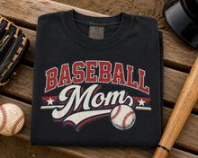 Load image into Gallery viewer, Baseball Mom T-Shirt | Baseball Theme | Baseball Moms Club | Gameday Baseball Tee | Women's Baseball Shirt | Sports Mom Shirt | Game Day Tee