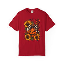 Load image into Gallery viewer, Retro Floral Pumpkin T-Shirt | Vintage Halloween | Women's Halloween Shirt | Halloween Graphic TeePumpkin | Sunflowers T-Shirt | Fall Tee
