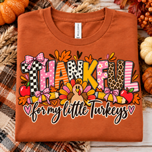 Load image into Gallery viewer, Thankful for My Little Turkeys Teacher Shirt | Thanksgiving Teacher Tee | Fall Teacher Shirt | Cute Teacher T-Shirt | Turkey Teacher Gift
