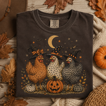 Load image into Gallery viewer, Fall Chicken Shirt | Farm Animal Halloween Shirt | Chicken Graphic Tee | Chicken Halloween Shirt | Chickens Halloween | Chicken Lover Gift
