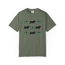 Load image into Gallery viewer, 4-H Mom Shirt | 4h Gift | 4h Gift Ideas | 4-H Tshirt | Livestock Shirt | Show Pig Shirt | Pig and Clover Pattern T-Shirt | Farm Animal Tee
